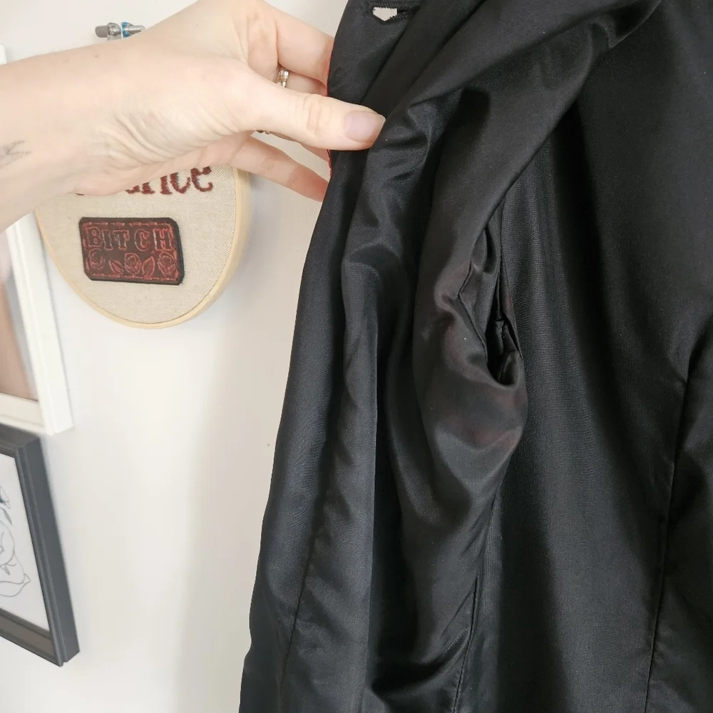 Vintage 80's Velour JS Collections Coat With Jewel Red Buttons & Trim - Picture 6 of 12